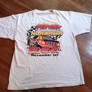 Vintage 2009 Taladega Graphic Short Sleeve  White Tshirt Size XL